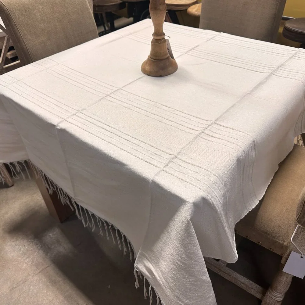 62'' Tablecloth from Oaxaca Mexico made with Handloom fabric. Handmade